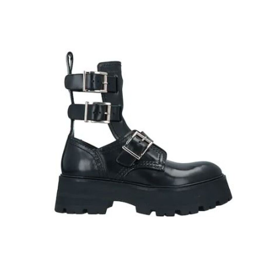 Alexander McQueen Women's Rave Ankle Buckle Platform Boots Sz 37 NIB 1,180